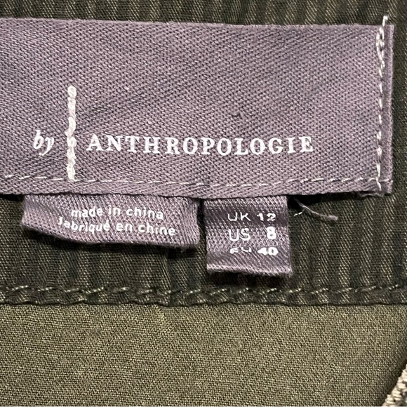 Anthropologie Olive Green and Bronze Sequin Button Down Shirt Size 8 - Picture 4 of 16